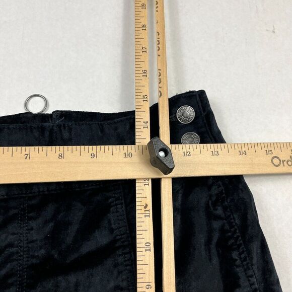 Free People Velvet Retro Mini Skirt Black Side Button Casual Back Zip Size 25 - Picture 7 of 10